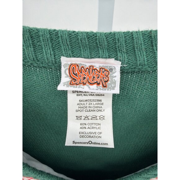 Spencers XL Naughty Gingerbread v Neck Christmas Sweater Holiday Ugly Party - Picture 3 of 8